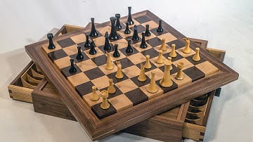 End grain chess board with drawers