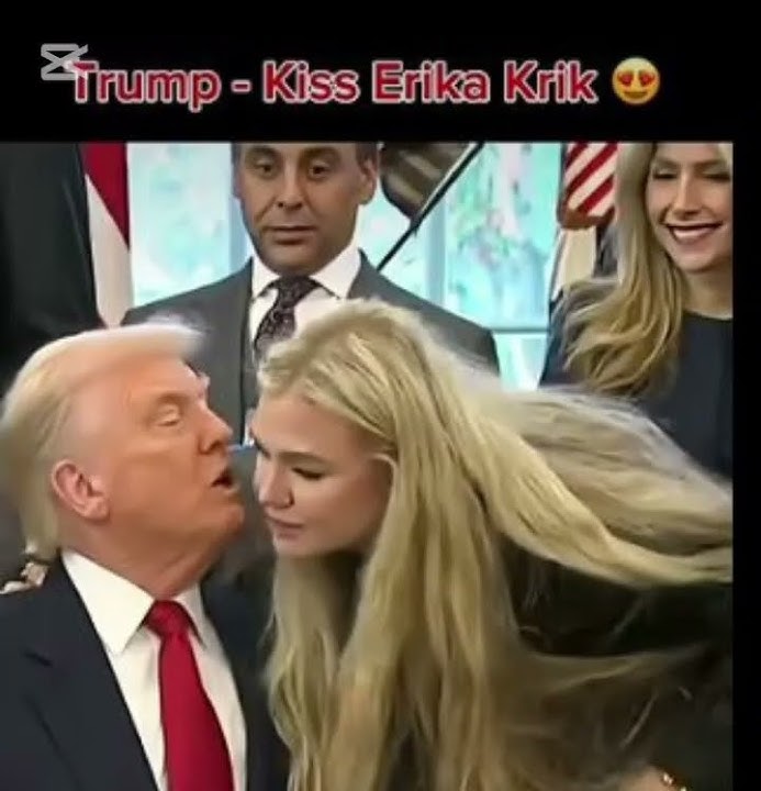 TRUMP -kiss Erika Kirk 😲#donaldtrump #erikakirk #melaniatrump #trumpnews #maga #fyp #trump2025 #usa