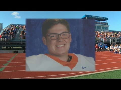 Vigil on the football field at Whiteland Community High School