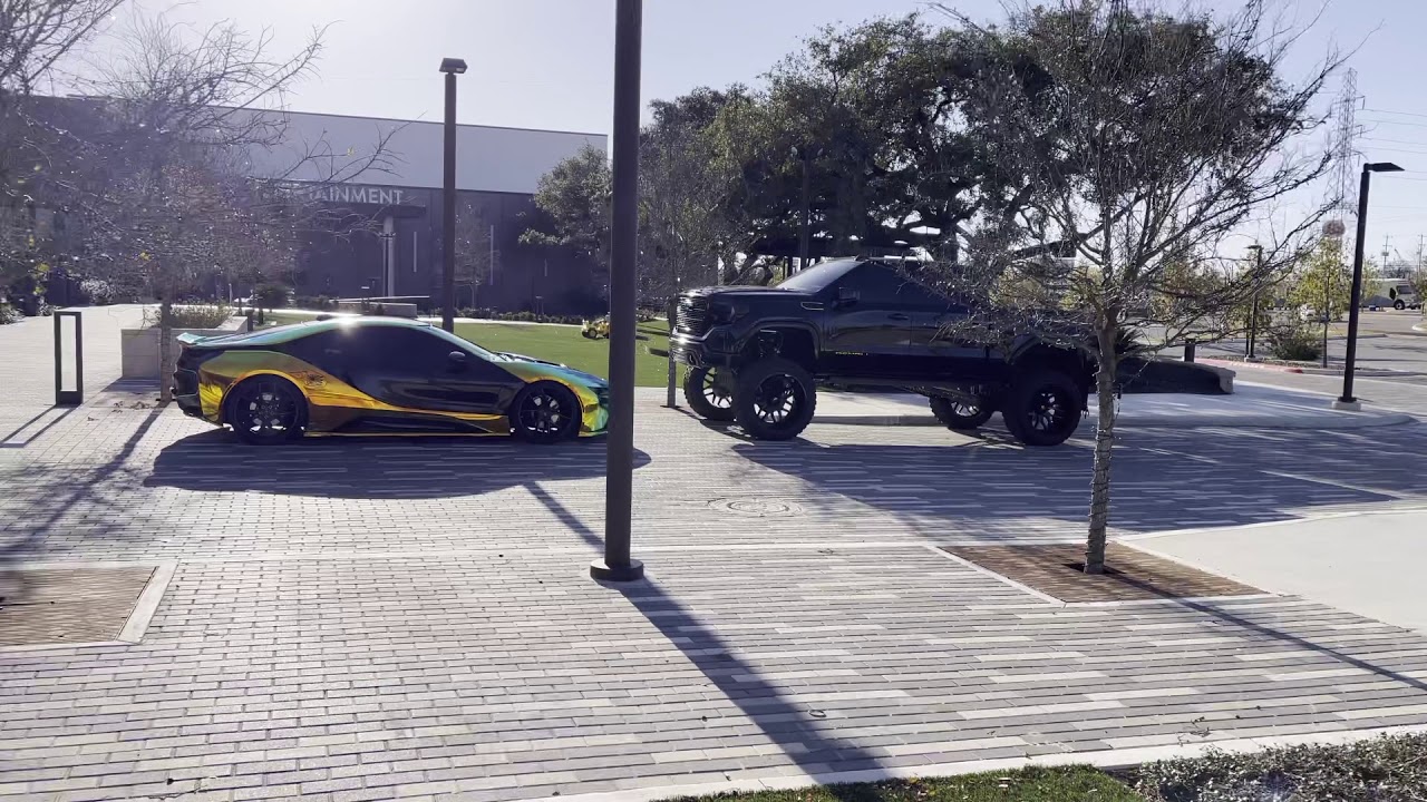 Neo chrome Teckwrap Wrapped BMW i8 | Custom Lifted 2020 GMC Denali (13” FULL THROTTLE Suspension)