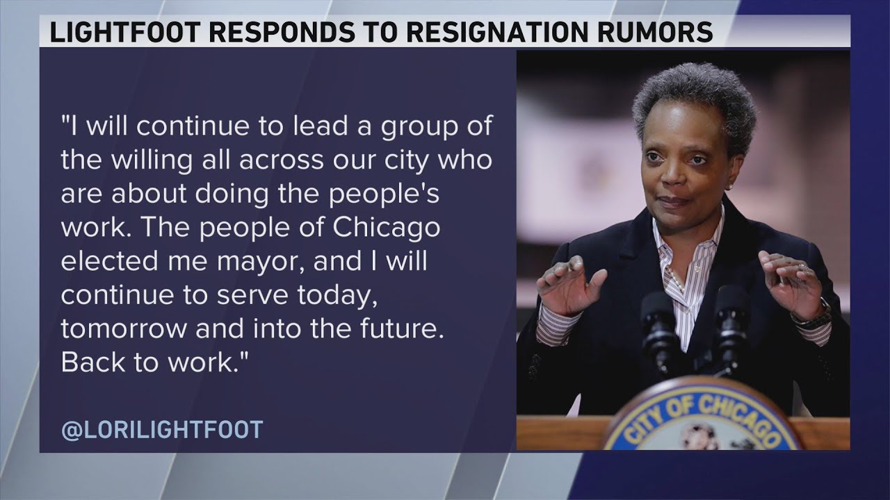 Lightfoot addresses resignation rumors, will serve "today, tomorrow and into the future"