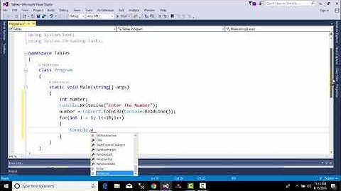 Mathematics Tables in Console Application