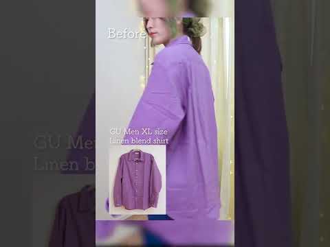 GUのメンズシャツを改造すると...！？ #shorts