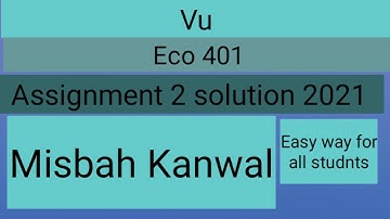 ECO 401 ASSIGNMENT 2 SOLUTION 2021,