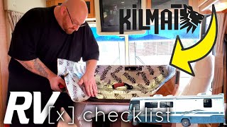 Applying KILMAT Sound Deadener on RV Engine Cover : RV Checklist episode 26
