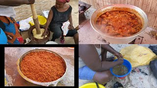 ASMR Raw and Unfiltered Life in Ghana 🇬🇭: Cooking Jollof, Fufu, Light Soup &amp; Bofuro Nkwan.  Bekwai