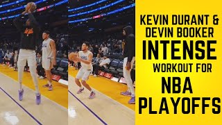 Kevin Durant &amp; Devin Booker INTENSE WORKOUT Ahead Of Their NBA Playoffs Series vs Clippers &amp; Kawhi