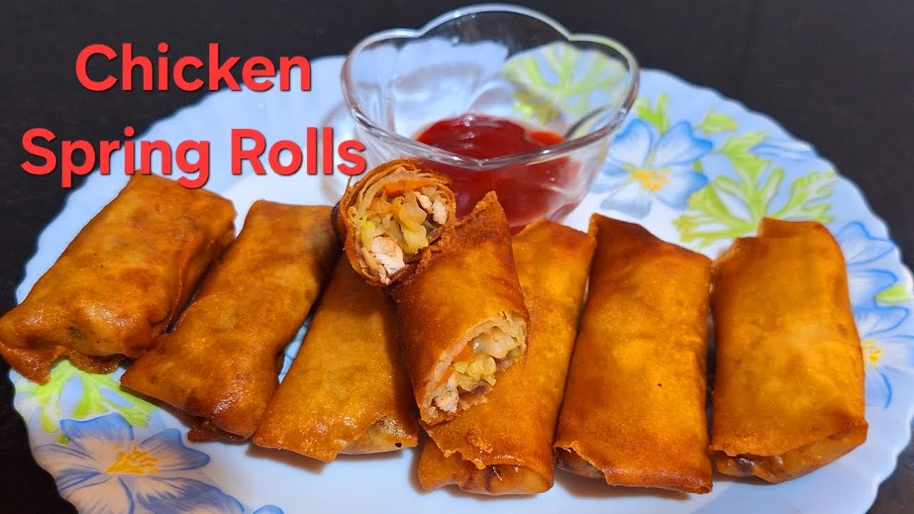 Chicken Spring Rolls Recipe//Crispy Chicken veg rolls// ️ - YouTube