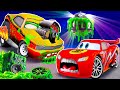 Big  smallmcqueen and mater vs snot rod zombie slime apocalypse trailer cars in beamngdrive