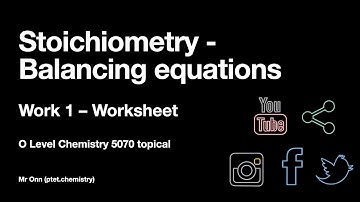 (OLD 2021) GCSE, IGCSE, O Level Chemistry 5070, 0620, 6092 - Formula, balance equations - Work 1