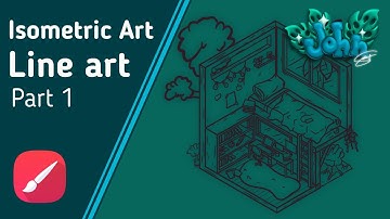 Isometric art | line art | part1 | Infinite Painter