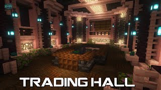 Building A UNDERGROUND CHERRY WOOD VILLAGER TRADING HALL In Minecraft - TUTORIAL