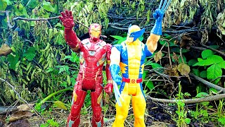 Iron Man & Captain America + Thor & Wolverine - Marvel Avengers Superheroes action figures #shorts