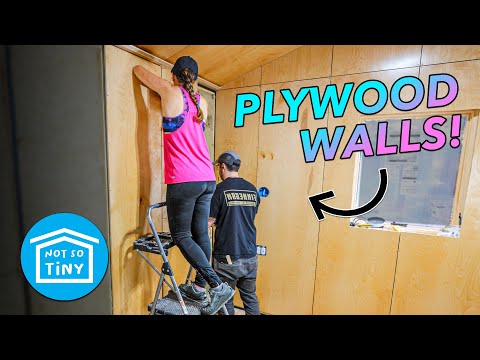 Installing PLYWOOD WALLS (instead of DRYWALL) in the Not So Tiny House