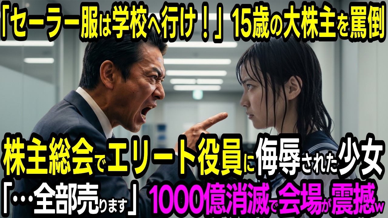「15歳の大株主が株主総会で1000億円分の全株売却を決断」セーラー服姿の少女がエリート役員を震撼させた結果…