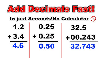 Add Decimals Faster Then Calculator | Scimath Academy