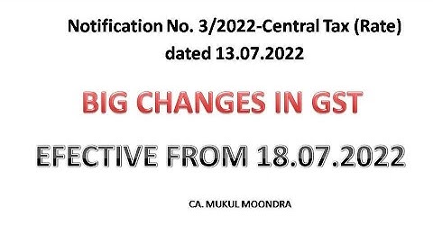 Latest GST update | GST amendments| GST notification 3/2022| gst on hotel below 1000| GTA changes