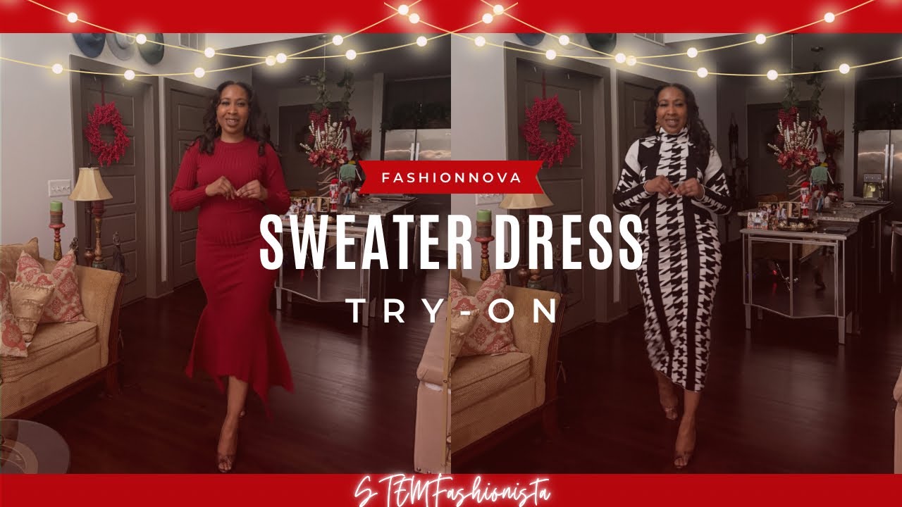 Fashion Nova Sweater Dress Try-On | Winter Maxi Dresses