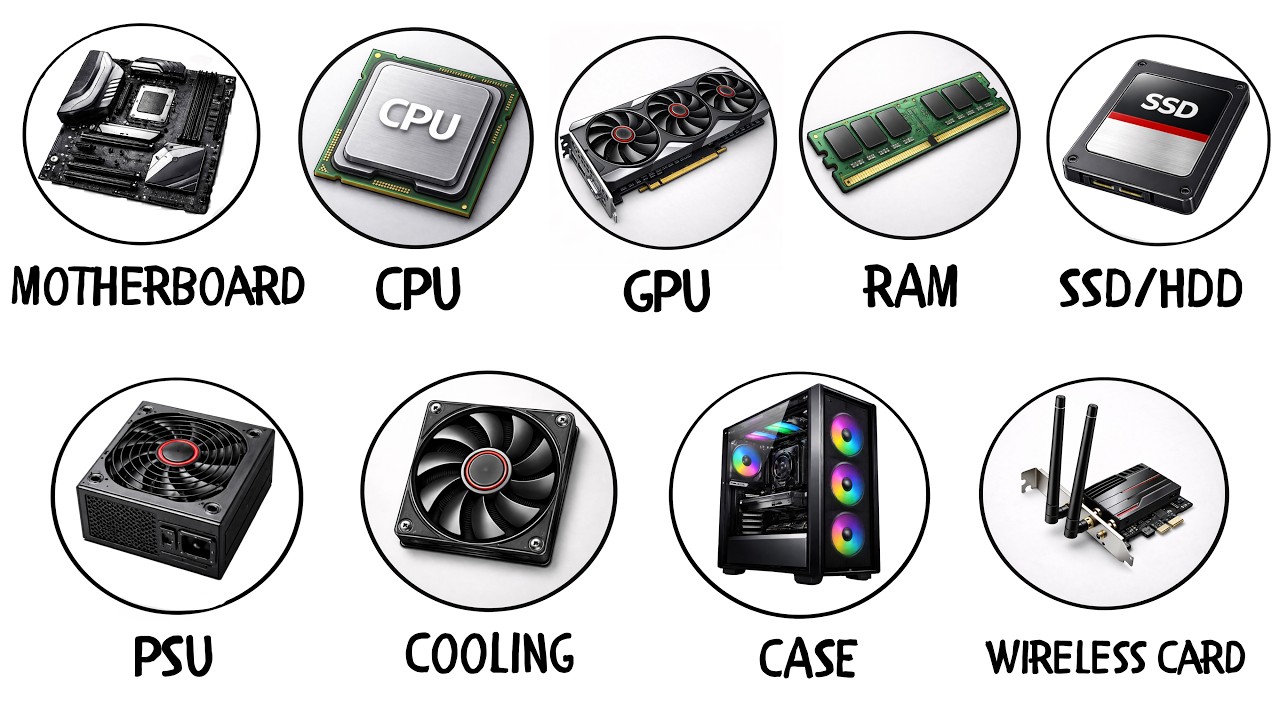 How Many Components Does A Computer Have Every Computer Component Explained in 6 Minutes - YouTube