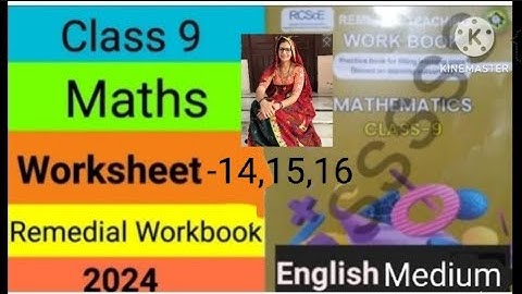 कक्षा -9 Maths  Worksheet -14,15,16 English Medium ll Remedial workbook 2024 ll Maths by Vidya Ma