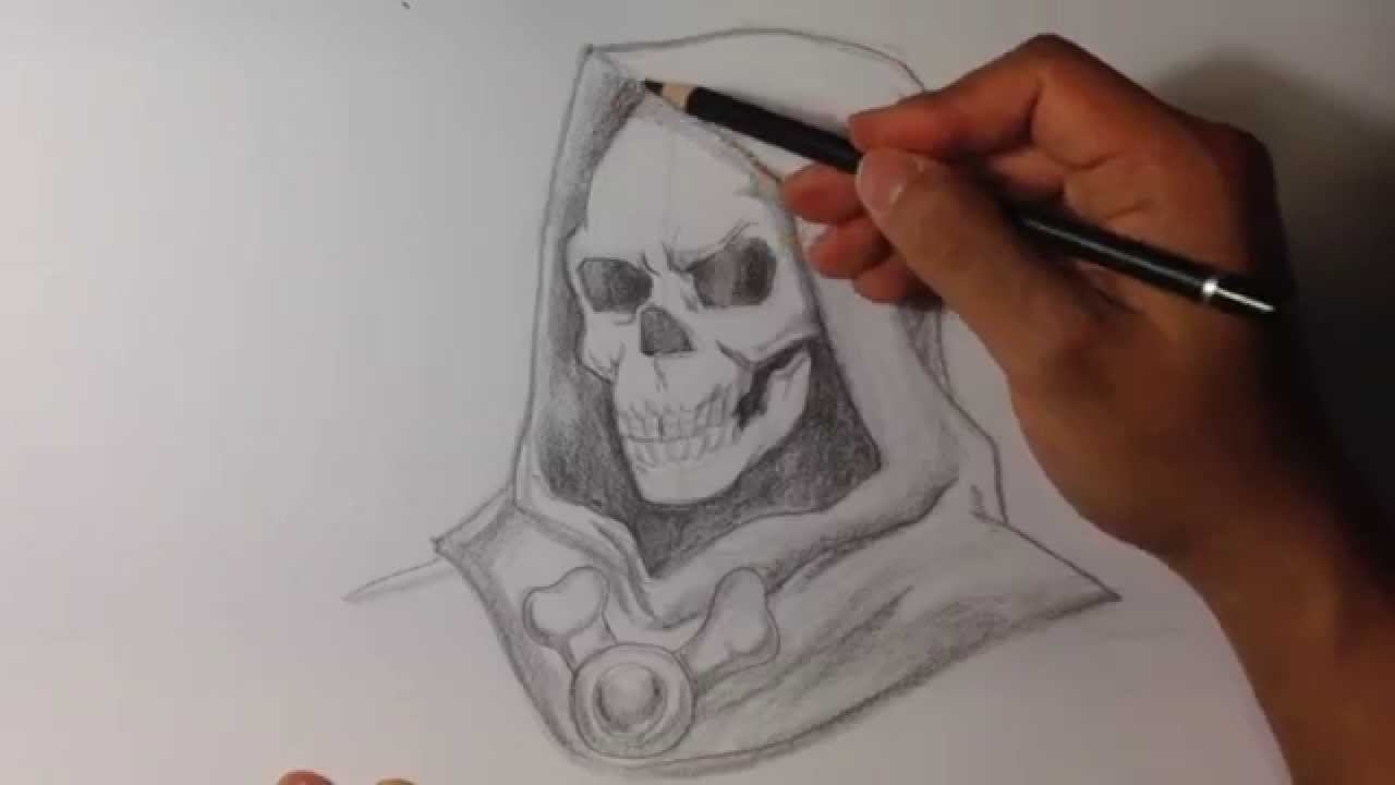 How to Draw Skeletor from He-Man - Skull Drawings - YouTube