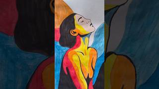 “Emotional Abstract Girl Painting 🎨 | Easy &amp; Beautiful Color Art 😍 #shorts#viral #trending