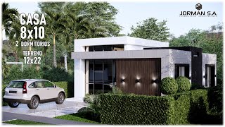 House Design | Modern House Design | 8x10m 1 Storey | 2 Bedrooms