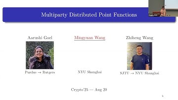 Multi-Party Computation II (Crypto 2025)