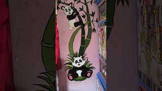 Panda wall painting🐼🖌️🎨#art #artscraft #artandcraft #drawing #wall #painting #wallpainting #shorts