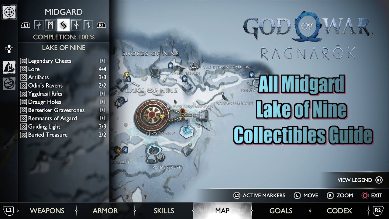 God of War Ragnarok Midgard artifacts, collectibles and Odin's