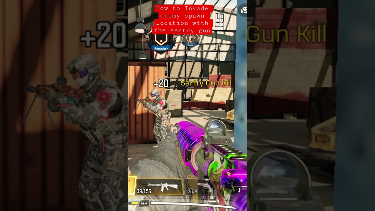 How to invade enemies spawn location with the sentry gun to get 32 kills