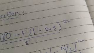 Yates correction #(X²) in chi square test