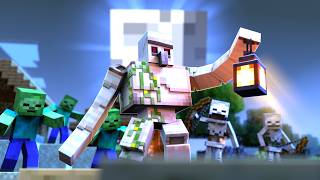 Iron Golem Vs Undead Pillager Army  Part 2  Minecraft Animation 
