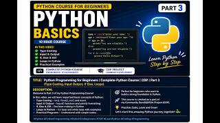 Python Programming for Beginners | Complete Python Course | CDP | Part 3