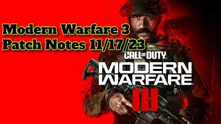 Modern Warfare 3 Patch Notes 11/17 Details