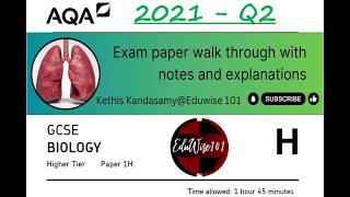 AQA GCSE Biology (2021) - Paper 1 Higher Tier Past paper Q2 Walk Through Infection and Response