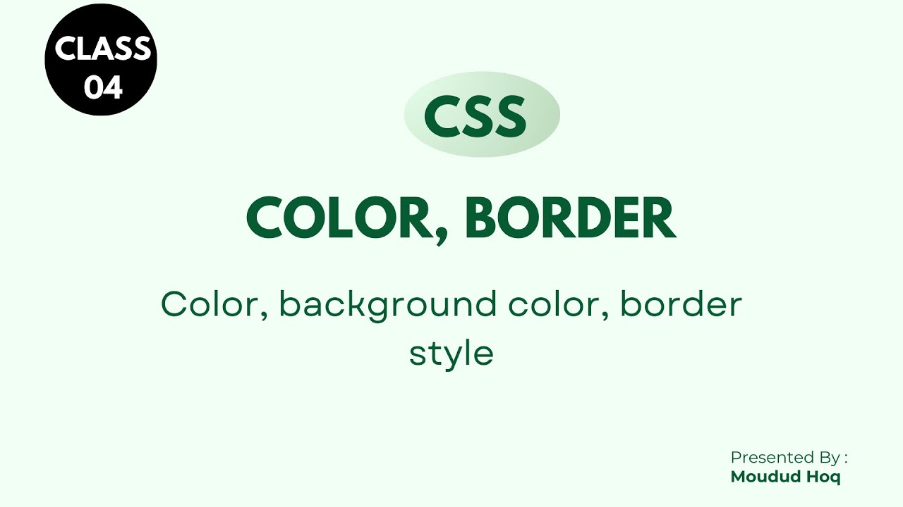 Class 04: CSS Color, Background, Border Explained in Bangla | CSS Class ...