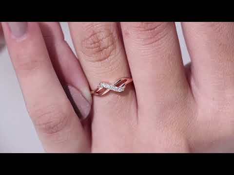Diamond and Gold Infinity Promise Ring, Diamond Promise Ring for Women,April Birthstone Promise Ring