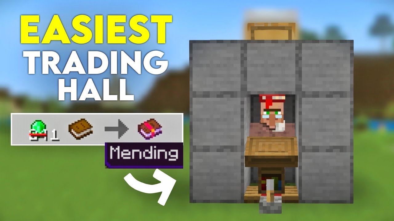 1 EMERALD Villager Trading Hall TUTORIAL for Minecraft Bedrock 1.21!