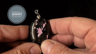 Rhodonite Slab Into Cabochon Pendant! Cutting/Polishing