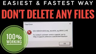 Best way to fix Warzone error 6036 | Dont delete anything | Easy and fastest | 100% working