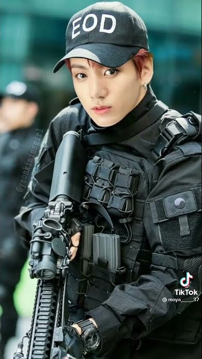 Jungkook in police uniform🔥 edited pics #kpop #kpopidol#bighit #golden_maknea#kookie#baby_kook #bts👍