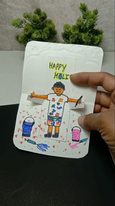 holi pop up card