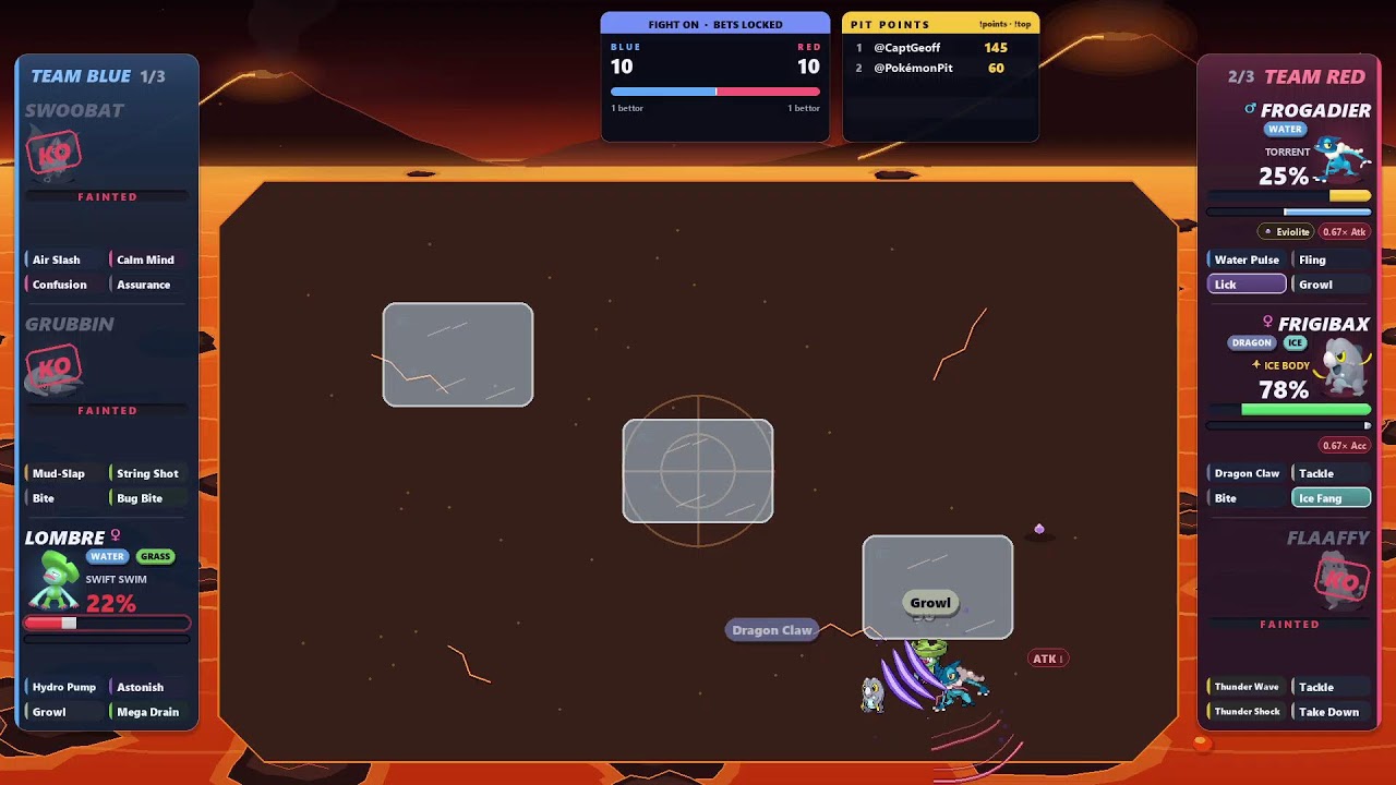 Live Simulated Pokémon Fights (TEST) !play !bet