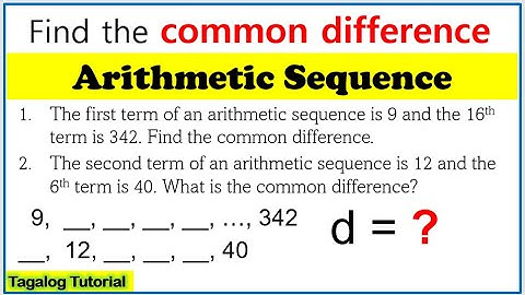 [Tagalog] Find the common difference #math10 #commondifference #arithmeticsequence #arithmetic