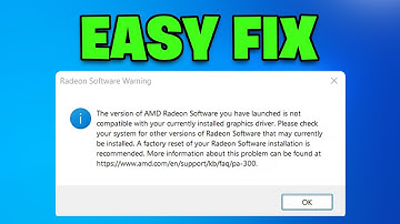 The Version of AMD Radeon Software You Have Launched is not compatible with the graphic FIX