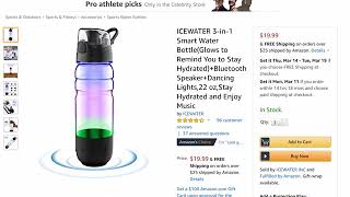 Icewater 3-in-1 smart water bottle(glows to remind you stay
hydrated)+bluetooth speaker+dancing lights,22 oz,stay hydrated and
enjoy music on amazon this ...