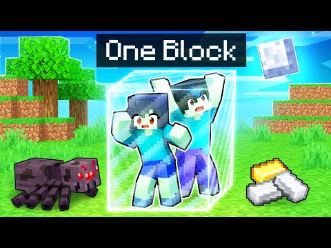 We're Zombies LOCKED In ONE BLOCK In Minecraft!