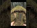 This shelter is the perfect example of🌿🛖#bushcraft #mudhut #grassroof #primitivesurvival