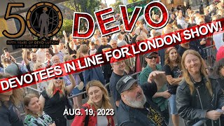 DEVO London UK Sold Out Show: DEVOtees In Queue Line - AUG 19th 2023